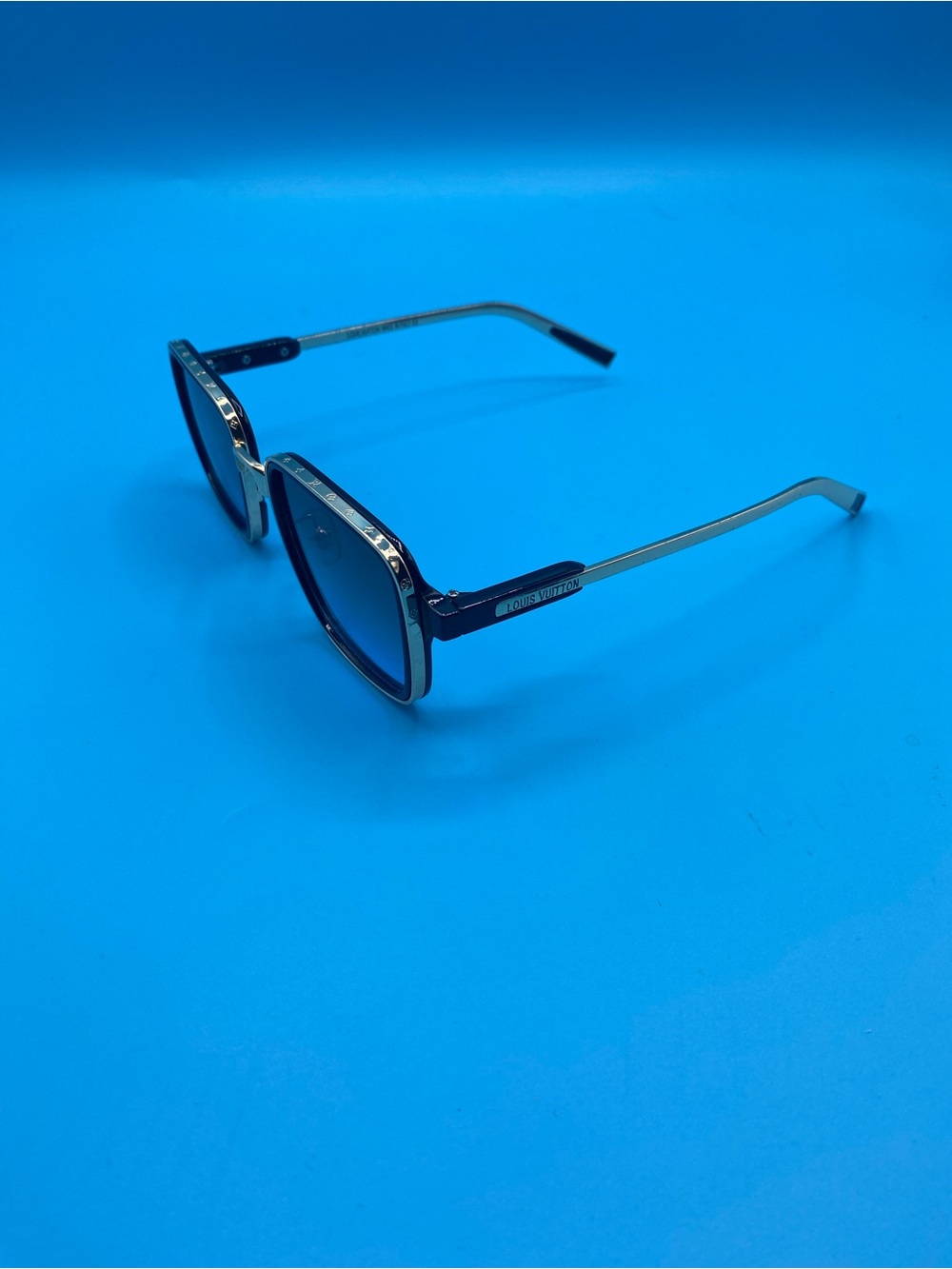 Louis Vuitton Men's Square Sunglasses in Black and Gold-Tone - Picture 2 of 5